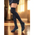 abordables Bottes à la mode-Bottes noires à strass au-dessus du genou pour femmes, bout pointu et talon carré - Chaussures de soirée scintillantes