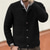 abordables suéter de la rebeca de los hombres-Hombre Chaqueta de Punto Suéter recortado Suéter de punto Estriado Tejer Tops regulares Bolsillo Botones Plano Sin Cuello Moda Clásico Vacaciones Ropa Cotidiana Ropa Otoño Invierno Negro Azul Marino