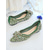 baratos Sapatilhas de mulher-sapatilhas femininas verdes com strass e pérolas - sapatos sociais de bico fino com fivela para coquetéis &amp;eventos noturnos