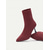 abordables Bottines-Bottines en tricot bordeaux pour femmes – bottines à talon aiguille et bout pointu en tissu extensible, style chic et moderne pour les tenues de bureau automne-hiver, les fêtes et les tenues de soirée élégantes