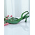 baratos sapatos slingback-Conjunto de sapatos de salto alto verde com strass e bolsa clutch feminina - elegantes scarpins slingback e bolsa para coquetéis e ocasiões formais