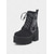 cheap Platform Boots-Women's Black Platform Combat Boots with Spider Web Embroidery - Gothic Lace-Up Chunky Heel Ankle Boots for Halloween Party, Cosplay and Night Out