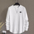 baratos Suéteres básicos-Homens Moletom Branco Gola Redonda Tecido Jacquard Diário Desportos e Ar livre Feriado Poliéster Roupa de rua Básico Casual Primavera Outono Roupa Moletons Moletons Manga Longa