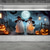 cheap Garage Door Cover-Halloween Outdoor Garage Door Cover Ghosts with Pumpkin Lanterns Spooky Night Scene Banner Large Tapestry Backdrop Decoration for Holiday Outdoor Garage Door Wall Fence