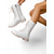 abordables Botas de combate-Botas de combate blancas con cordones y cremallera lateral para mujer, calzado de moda urbana con estilo.