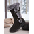 abordables Botas de nieve e invierno-Botas de invierno negras de ante sintético para mujer, de media caña, con forro de piel afelpada, antideslizantes, con tacón de cuña, para exteriores, cálidas para trekking y viajes.