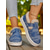 cheap Snow &amp; Winter Boots-Women's Denim Fleece Lined Snow Booties – Warm Casual Slip-On Winter Shoes with Velcro Strap for Travel and Outdoor Walks