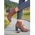 abordables Bottines-Bottines en similicuir marron pour femme avec fermeture éclair latérale – bottines courtes décontractées à talon carré pour le travail, le shopping et les tenues de tous les jours