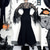 baratos Vestidos-Góticas Maxi Vestidos Blusa Shrug Sino Bruxa Mortícia Addams Renda Veludo Floral Fantasia Mulheres Fantasia Dia Das Bruxas Carnaval Espetáculo Festa Adulto Blusa Vestido