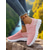 cheap Women's Sneakers-Women's Pink Flyknit Slip-On Sneakers with White Sole – Casual Lightweight Walking Shoes for Fitness, Travel and Everyday Wear
