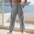 ieftine Vacanţă-Bărbați Pantaloni de in Pantaloni Pantaloni de vară Pantaloni de plajă Cordon Buzunar Talie elastică Simplu Confort Respirabil Zilnic Plajă Vacanță Hawaiană Boho Roșu Pepene Kaki Deschis