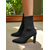 ieftine Botine-Ghete negre pentru femei, model șosetă - ghete elastice din tricot, cu vârful ascuțit și tocuri înalte, pentru stil urban de toamnă/iarnă, naveta zilnică și ținute elegante de zi cu zi