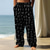 baratos Calça Casual Estampada Masculina-Homens Calças Calças largas Calça casual Cintura elástica com cordão Calças de linho com bolsos Pessoas Boneco de palito Comprimento total Ao ar livre Férias Engraçado Preto Branco Sem Elasticidade