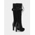 abordables Victoriano &amp; Eduardo-Botas altas hasta la rodilla con encaje negro de inspiración victoriana de la década de 1890 para mujer, con lazo y tacones con detalles para elegantes reuniones vintage y fiestas temáticas. &amp;eventos