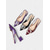 abordables escarpins à talon ouvert-Escarpins à bride arrière en cuir verni violet pour femmes - bout pointu, talons bas avec boucle en perles pour les soirées et les looks glamour en soirée