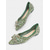baratos Sapatilhas de mulher-sapatilhas femininas verdes com strass e pérolas - sapatos sociais de bico fino com fivela para coquetéis &amp;eventos noturnos