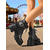 abordables Bottes-Bottines motardes noires pour femmes – bottines à plateforme à lacets en similicuir avec boucles et clous, talons épais pour un style streetwear gothique, des tenues d'automne et des looks de festival