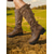 economico Stivali da cavallo-stivali da donna marroni alti fino al ginocchio – stivali da equitazione vintage in similpelle con lacci, cinturini con tripla fibbia e tacco basso e spesso, calzature in stile steampunk per l'autunno, la fattoria e le avventure all'aria aperta