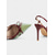 baratos sapatos slingback-Sapatos de salto agulha femininos verdes e vermelhos com tiras finas e detalhes de laço para coquetéis e comemorações de feriados