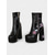 abordables Barroco &amp; Declaración-Botas de discoteca con plataforma de piel sintética de charol negro para mujer con adornos de estrellas brillantes: tacones gruesos inspirados en los años 80 para discotecas, espectáculos y moda Y2K.