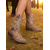 tanie Kowboj i zachodnie buty-Damskie kowbojskie buty w stylu western z haftowanym wzorem i klamrą – buty na grubym obcasie do połowy łydki, idealne na koncerty country, jazdę konną i jesienne stylizacje