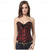 billige korsett-Rokoko Punk og gotisk Victoriansk Korsett Overbustkorsett Goth Girl Blonde Blomstret Kostyme Dame Halloween Karneval Ytelse Fest Voksen Korsett