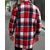 cheap Flannel Shirts-Men's Shacket Shirt Jacket Winter Jacket Plaid Vacation Daily Wear Black Wine Orange Khaki Long Sleeve Lapel Fall Winter Clothing Apparel Pocket