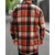 cheap Flannel Shirts-Men's Shacket Shirt Jacket Winter Jacket Plaid Vacation Daily Wear Black Wine Orange Khaki Long Sleeve Lapel Fall Winter Clothing Apparel Pocket