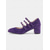 abordables Zapatos Mary Jane-Zapatos Mary Jane de ante morado con triple tira para mujer: zapatos urbanos de estilo retro chic para salidas informales, trabajo y desplazamientos diarios.