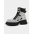 baratos Botas da moda-Botas plataforma de combate femininas com strass - botas de cano curto brilhantes com cadarço e sola grossa para festas e saídas à noite &amp;moda de festival