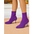 abordables Bottines-Bottines en tricot bordeaux pour femmes – bottines à talon aiguille et bout pointu en tissu extensible, style chic et moderne pour les tenues de bureau automne-hiver, les fêtes et les tenues de soirée élégantes