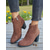 abordables Bottines-Bottines en similicuir marron pour femme avec fermeture éclair latérale – bottines courtes décontractées à talon carré pour le travail, le shopping et les tenues de tous les jours
