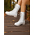 abordables Botas de combate-Botas de combate blancas con cordones y cremallera lateral para mujer, calzado de moda urbana con estilo.