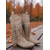 abordables Cowboy et bottes occidentales-Bottes hautes en similicuir marron pour femme, à franges, avec détails cloutés et talons bas, style cowboy bohème western