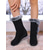 abordables Botas de nieve e invierno-Botas de invierno negras de ante sintético para mujer, de media caña, con forro de piel afelpada, antideslizantes, con tacón de cuña, para exteriores, cálidas para trekking y viajes.