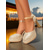 abordables Zapatos de salón de plataforma-Tacones altos con plataforma y purpurina dorada para mujer, zapatos de fiesta con tiras gruesas en el tobillo para la vida nocturna y atuendos de club.