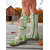 tanie Buty bojowe-zielone, sznurowane, damskie buty do kolan – vintage'owe buty bojowe na jesień, farmę, festiwal i codzienne stylizacje