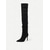 abordables Botas holgadas-Botas altas hasta la rodilla para mujer con diseño de pierna ancha, estilo convertible sobre la rodilla, botas de tacón de aguja con punta de gamuza para atuendos casuales de moda urbana.