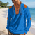 baratos Camiseta de malha waffle-Homens Camiseta Camisetas Camiseta de malha waffle T-shirt Manga Longa Decote V Primavera Outono Bloco de cor Moda Designer Básico Cordões Férias Rua Para Noite Adamascado Preto Branco Top Tee para