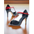 tanie Buty do tańców latynoskich-Damskie czarne lakierowane buty do tańca latynoskiego z paskiem w kształcie litery T i czerwoną klamrą - profesjonalne buty do tańca towarzyskiego i ćwiczeń na obcasie