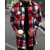 cheap Flannel Shirts-Men's Shacket Shirt Jacket Winter Jacket Plaid Vacation Daily Wear Black Wine Orange Khaki Long Sleeve Lapel Fall Winter Clothing Apparel Pocket