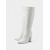 abordables Botas de moda-Botas de piel sintética hasta la rodilla verdes para mujer: botas de tacón cuadrado con punta puntiaguda para otoño e invierno, estilo urbano, salidas diarias y moda festiva.