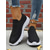 cheap Women's Sneakers-Women's Pink Flyknit Slip-On Sneakers with White Sole – Casual Lightweight Walking Shoes for Fitness, Travel and Everyday Wear