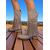 abordables Cowboy et bottes occidentales-Bottes hautes en similicuir marron pour femme, à franges, avec détails cloutés et talons bas, style cowboy bohème western