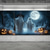 cheap Garage Door Cover-Halloween Outdoor Garage Door Cover Ghosts with Pumpkin Lanterns Spooky Night Scene Banner Large Tapestry Backdrop Decoration for Holiday Outdoor Garage Door Wall Fence