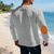 baratos Camiseta de malha waffle-Homens Camiseta Camisetas Camiseta de malha waffle T-shirt Manga Longa Decote V Primavera Outono Bloco de cor Moda Designer Básico Cordões Férias Rua Para Noite Adamascado Preto Branco Top Tee para