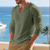 cheap Basic T shirts-Men's T Shirt Henley Shirt Tee Tee Top Long Sleeve Henley Spring Fall Plain Fashion Designer Basic Buttons Vacation Street Going out Black White Khaki Top Tee for Men