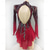 abordables Vestidos de Patinaje Artístico-Vestido de patinaje artístico para mujer y niña, rojo, espalda abierta, dobladillo asimétrico, malla de alta elasticidad, ropa de entrenamiento para competición, patinaje clásico con