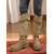 billige Slouch Boots-Dame Støvler Slouchy støvler Daglig Knehøye Støvler Dusk Lav hæl Kvadratisk Tå Bohem Fritid Semsket fuskelær Tøfler Kakifarget
