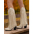 tanie Kowboj i zachodnie buty-Kowbojskie buty damskie w stylu western z frędzlami – brązowe, sięgające do kolan buty ze sztucznej skóry z haftowanymi detalami, w stylu retro country na rodeo, jesienne festiwale i modę na farmę
